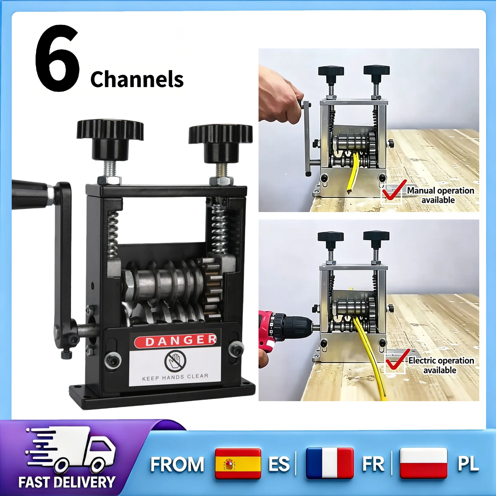 Machine à dénuder les fils manuelle et automatique à double mode, 6 canaux, lames en acier allié, pour le recyclage des fils de cuivre et le dénudage des câbles