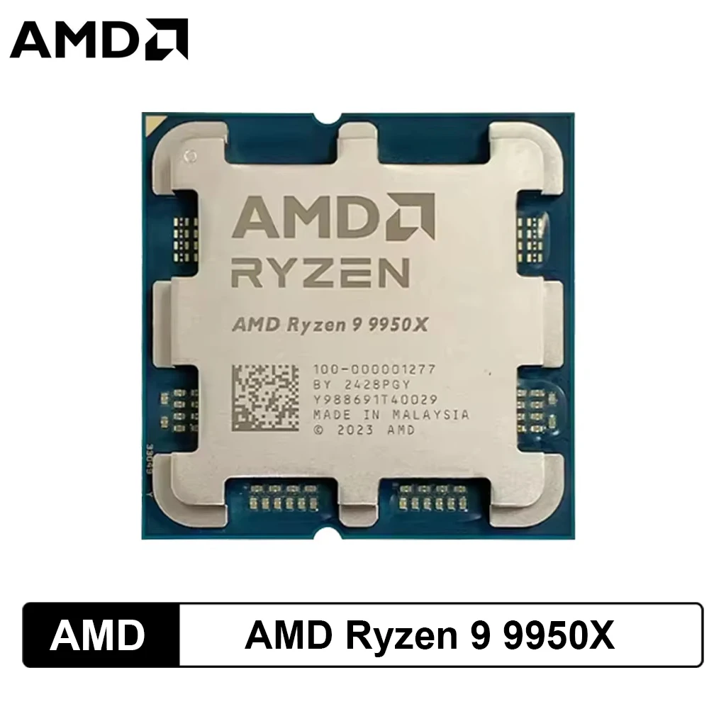 AMD Ryzen 9 9950X Desktop-CPU 16-Kern 32T 5,7GHz Max Boost 64MB L3-Cache AM5-Sockel DDR5 170W TDP 9000-Serie Ohne Lüfter