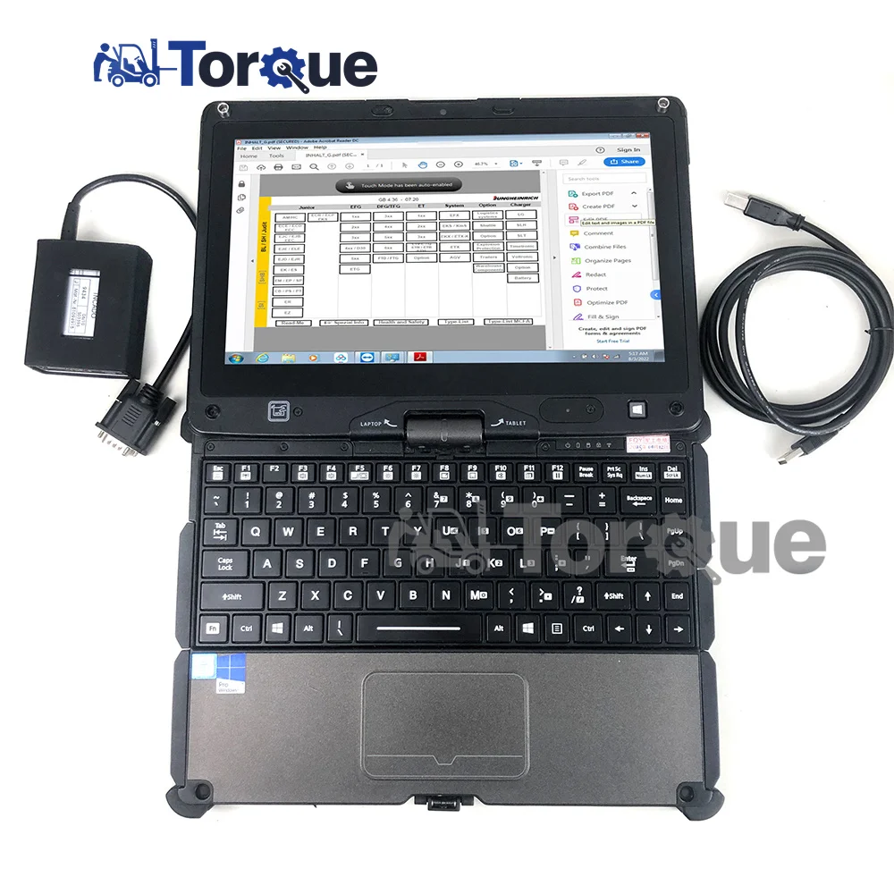 

Getac V100 laptop for Forklift Diagnostic with for Judit Incado Box Jungheinrich 4 forklift Judit Diagnostic tools