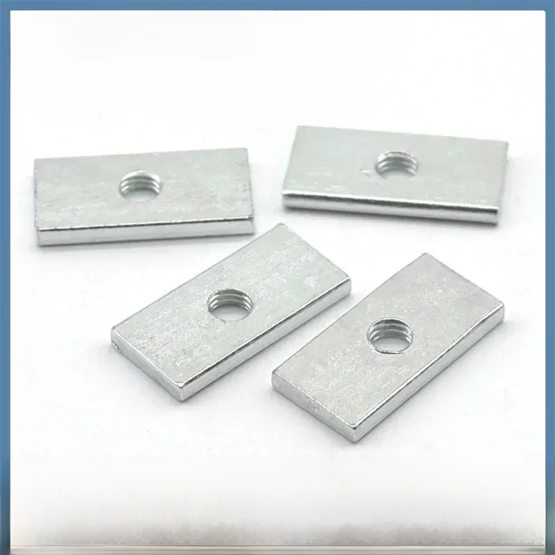 Écrou carré M3 M4 M5 M6 M8, en acier au carbone zingué, écrous rectangulaires fins, bloc coulissant pour accessoire de profil en aluminium, 10/50 pièces