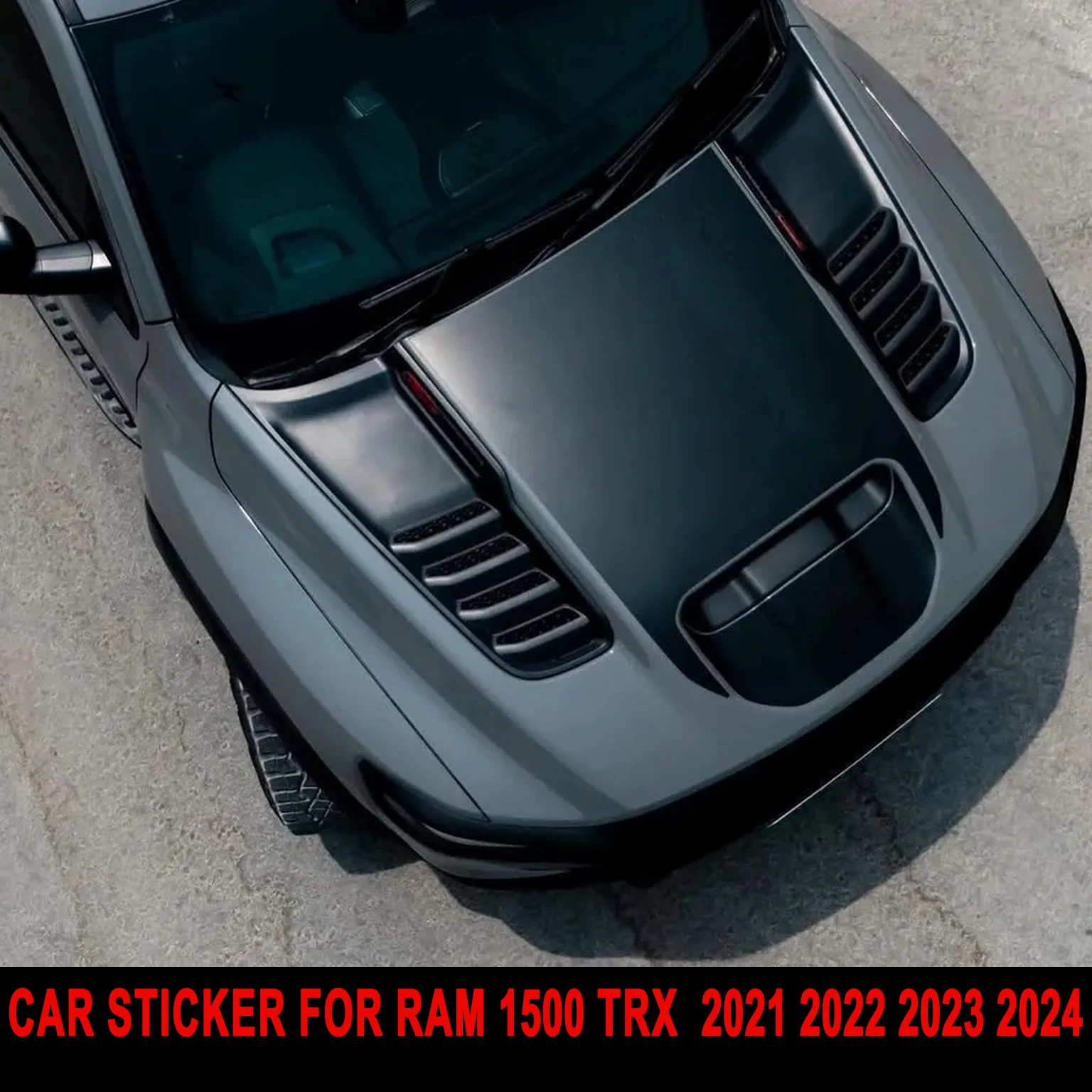 Vinyl Wrap Car Sticker for RAM 1500 TRX Hood Panel Dodge Ram TRX Hood Vinyl Decal Sticker 2021 2022 2023 Blackout Vinyl Stickers