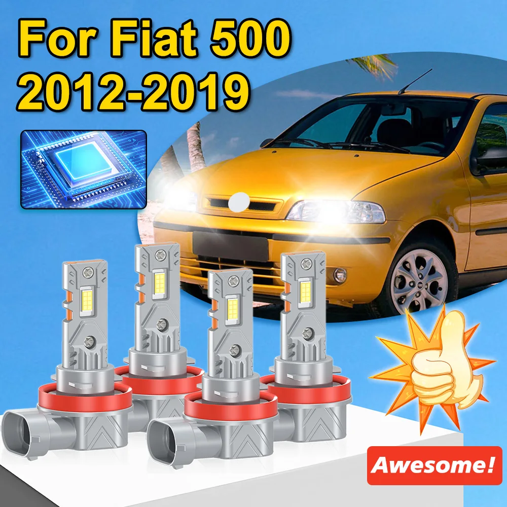 

4pcs H11 Led Headlight Bulbs 6000K 26000LM Super Bright High Low Beam For Fiat 500 2012 2013 2014 2015 2016 2017 2018 2019