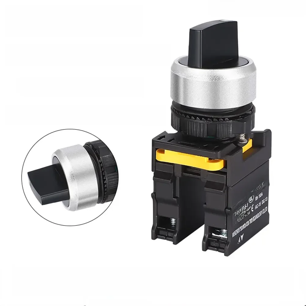 Sélecteur 22mm 2NO/1NO1NC 2/3 positions, bouton momentané autobloquant, démarrage et arrêt, bouton poussoir étanche, interrupteur rotatif 10A