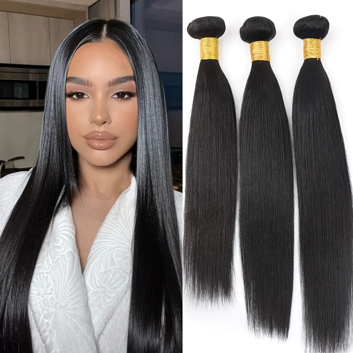 

16A Пучки человеческих волос 28, 30, 32, 34 дюймов, прямые пучки человеческих волос, 100% необработанные бразильские девственные волосы, подходят для женщин