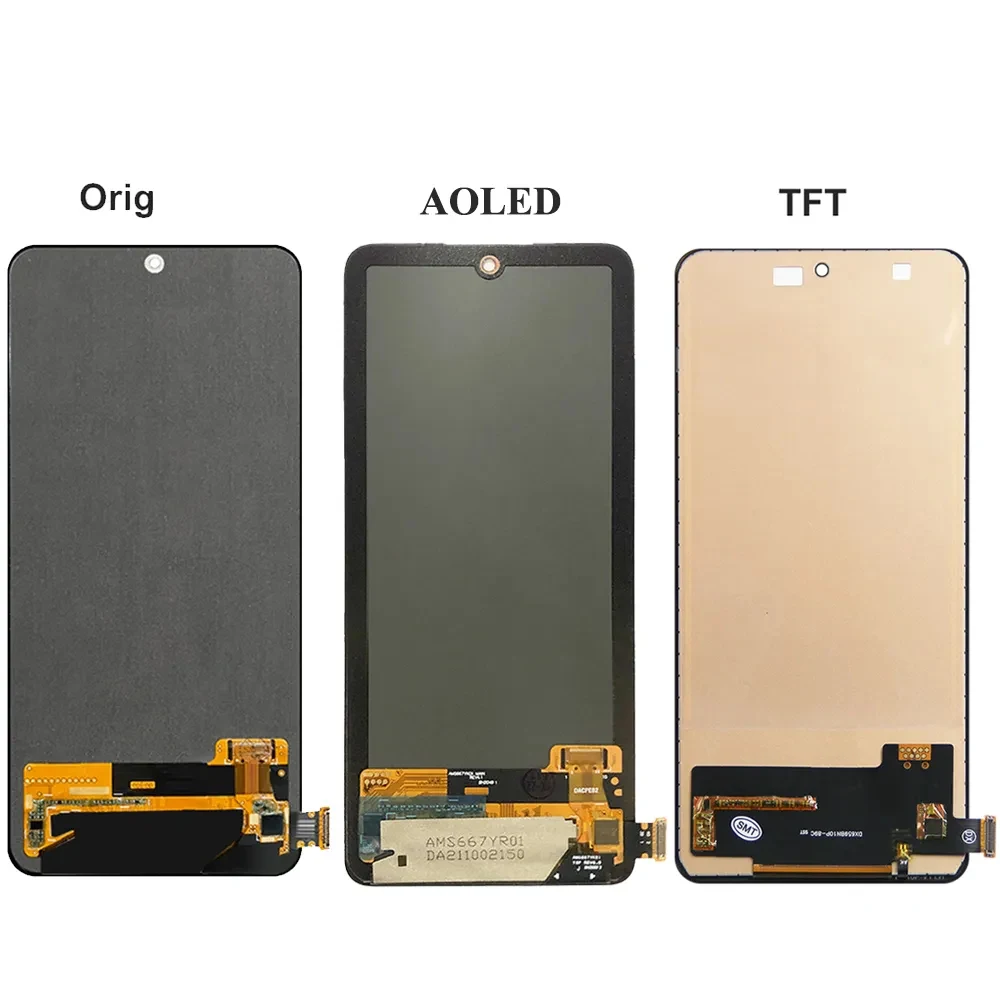 Super AMOLED For Xiaomi Redmi Note 11 Pro 5G LCD Display Touch Screen Digitizer Assembly Replacement 21091116I, 2201116SG LCD