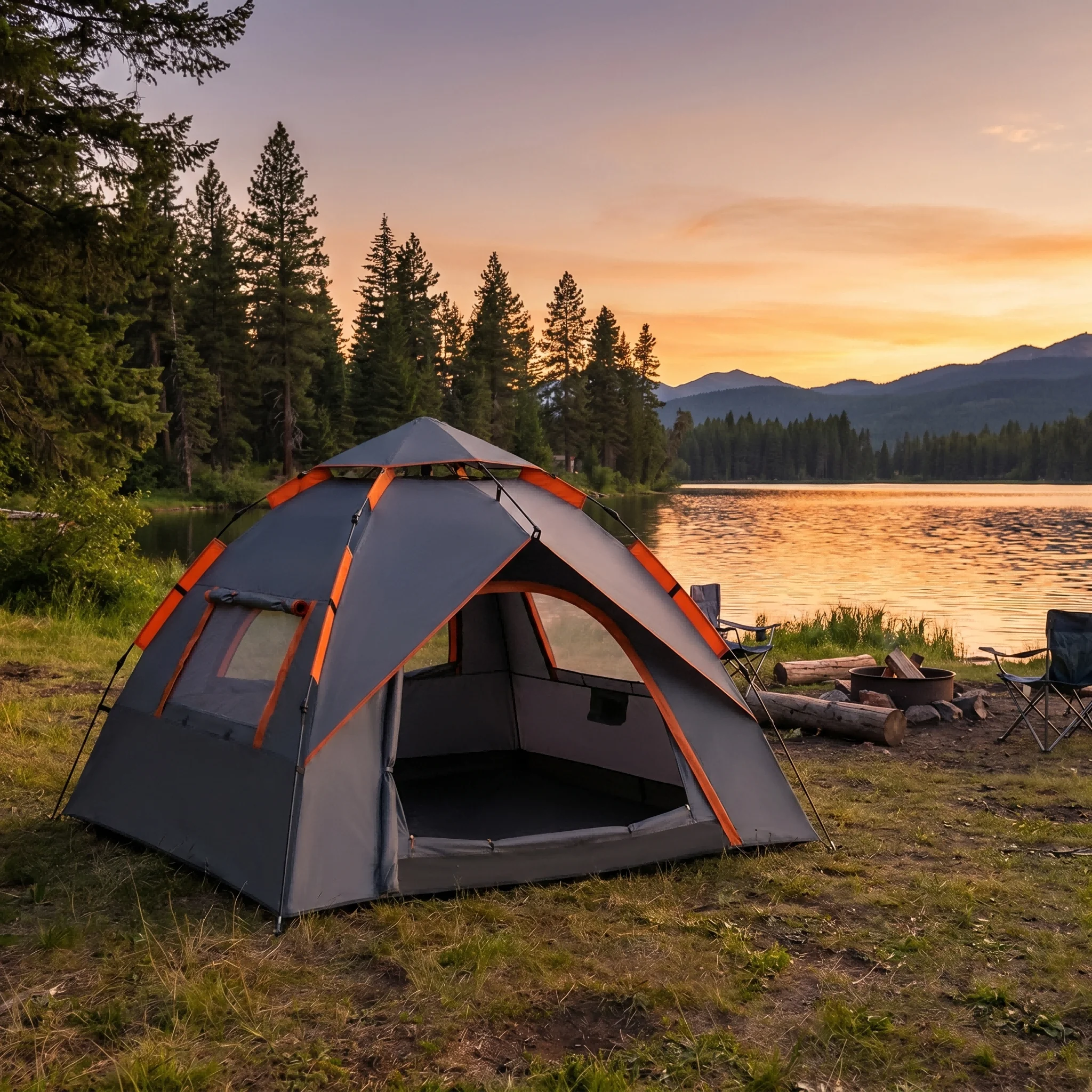 Carpa Pop-Up Automática para 2-3 Personas, Impermeable (3000mm) y con Protección UV50+, Diseño Rápido de Doble Capa para 4 Estaciones, 2 Puertas y 2 Ventanas, Ideal para Familias, Senderismo, Viajes, Festivales