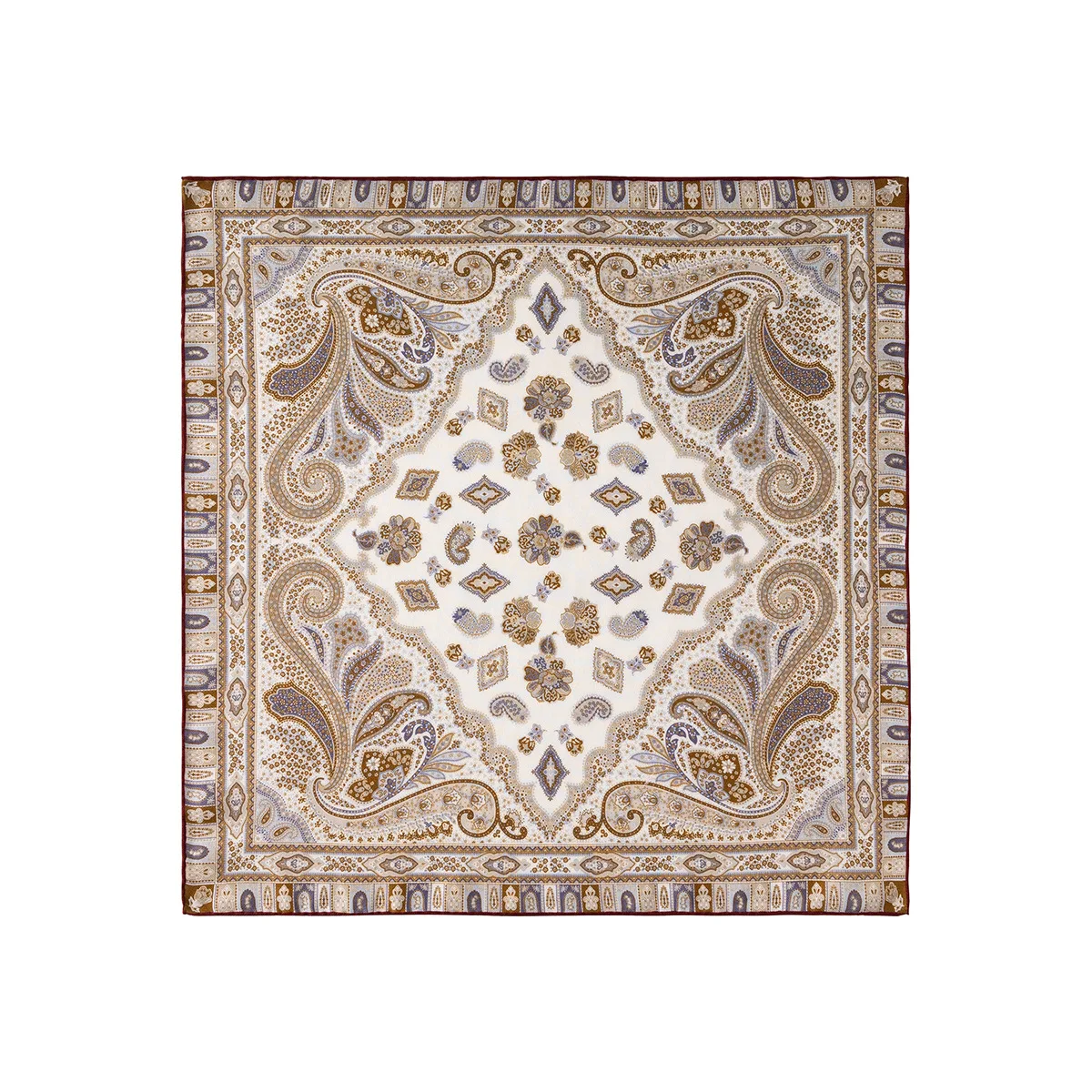 

Small Head Scarf 65CM Edges Rolled Shawls Luxury Designers Scarves Winter Christmas Lover Gift Paisley Print