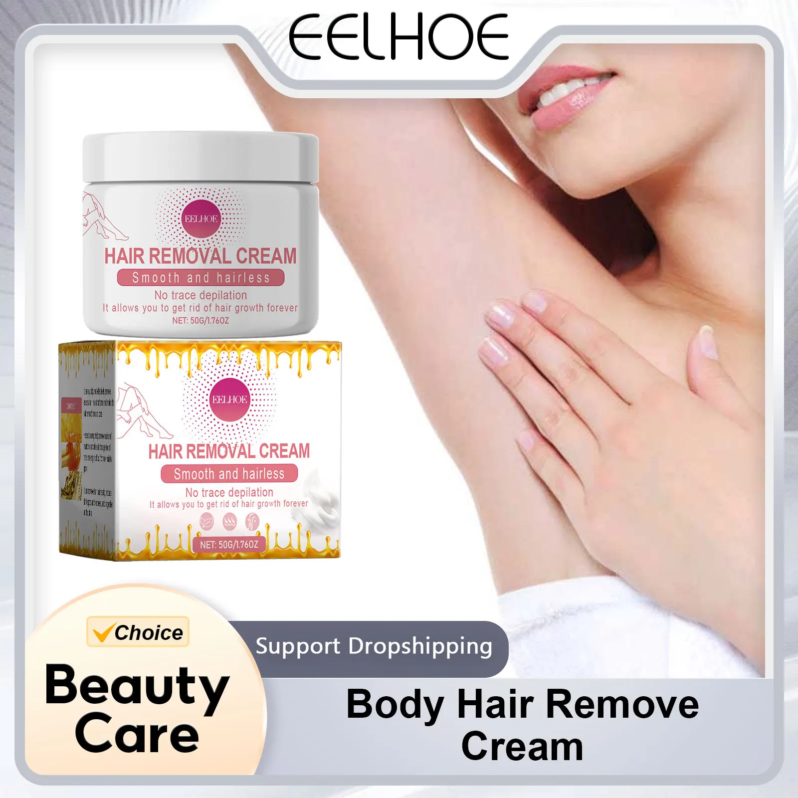 

EELHOE Body Hair Remove Cream Permanent Epilator Cream Body Hair Growth Inhibitor Painless Hair Removal Depilatory Body Care 50g