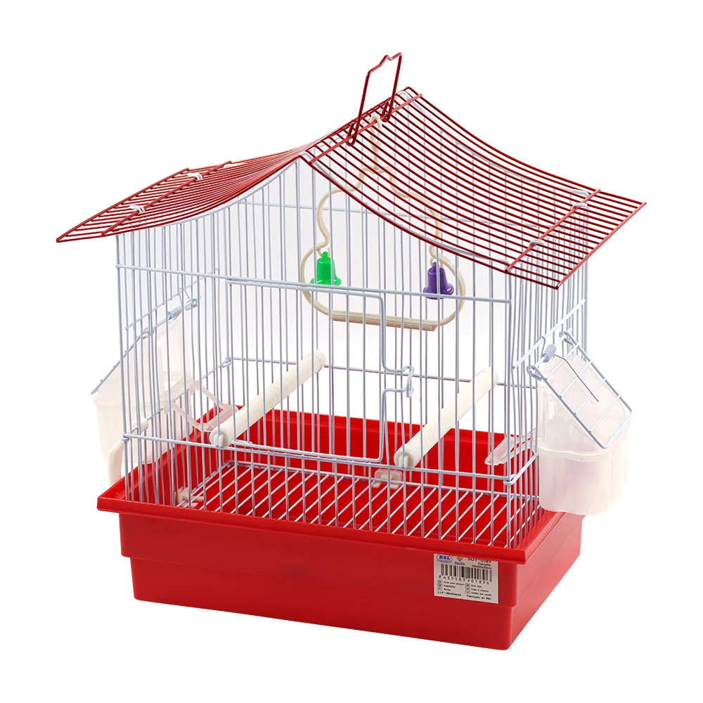 SMELL & SMILE Jaula para pájaros，Jaula con accesorios,comederos, columpio,palo de pie，28x20x31cm Jaulas para pájaros colgantes para exteriores, interiores