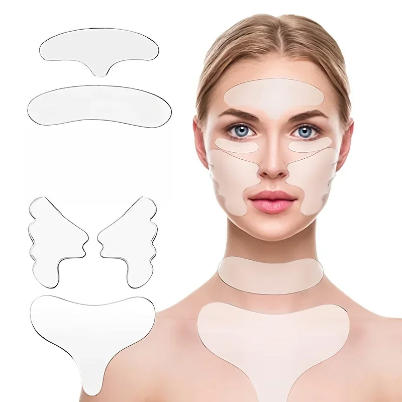 Wielokrotnego użytku silikonowa podkładka przeciwzmarszczkowa łatka do usuwania zmarszczek na szyję łatka do usuwania zmarszczek twarzy Lift skóry Anti-Aging narzędzia do pielęgnacji twarzy — zdjęcie 2