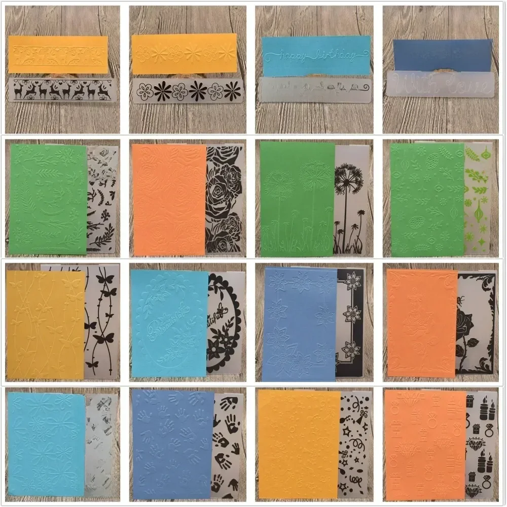 Koronkowe kwiaty plastikowa teczka z wytłoczonym wzorem szablon do scrapbookingu papier do albumu dekoracja kartek urodzinowych Diy Craft — zdjęcie 2