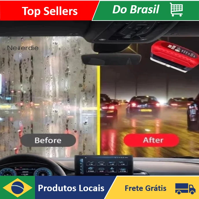 Removedor De Filme De Óleo De Vidro Do Carro Poderoso Escova De Limpeza Pára-Brisa Janela Clara Mancha - Neverdie Store