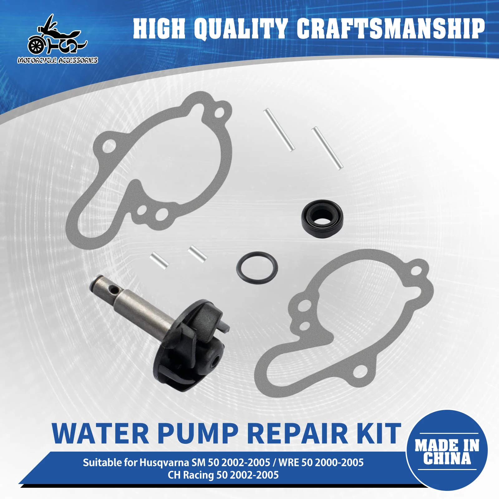 

SJ Motorcycle Accessories Water Pump Repair Kit For Husqvarna WRE 50 00-05 SM 50 02–05 CH Racing 50 02–05 100110080