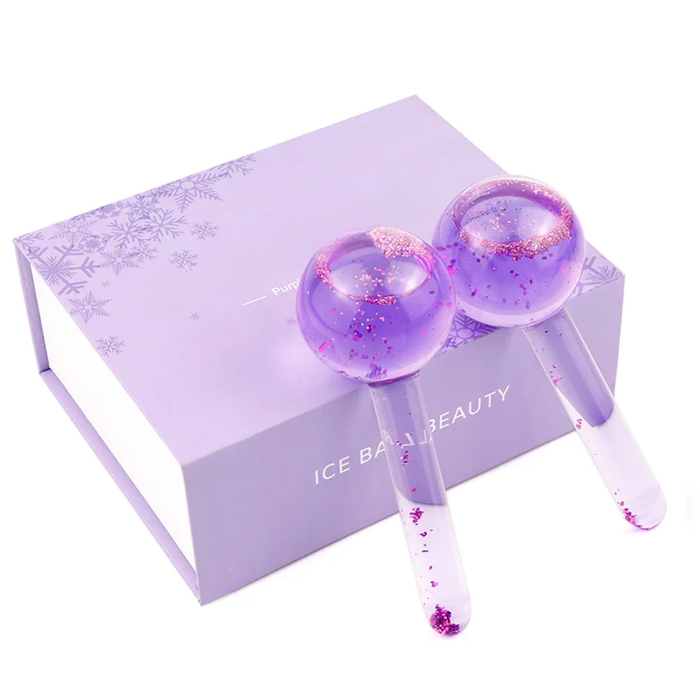 Duży Beauty Ice Hockey Energy Beauty Crystal Ball Facial Cooling Ice Globes Water Wave Masaż twarzy i oczu Pielęgnacja skóry 2szt/pudełko — zdjęcie 2