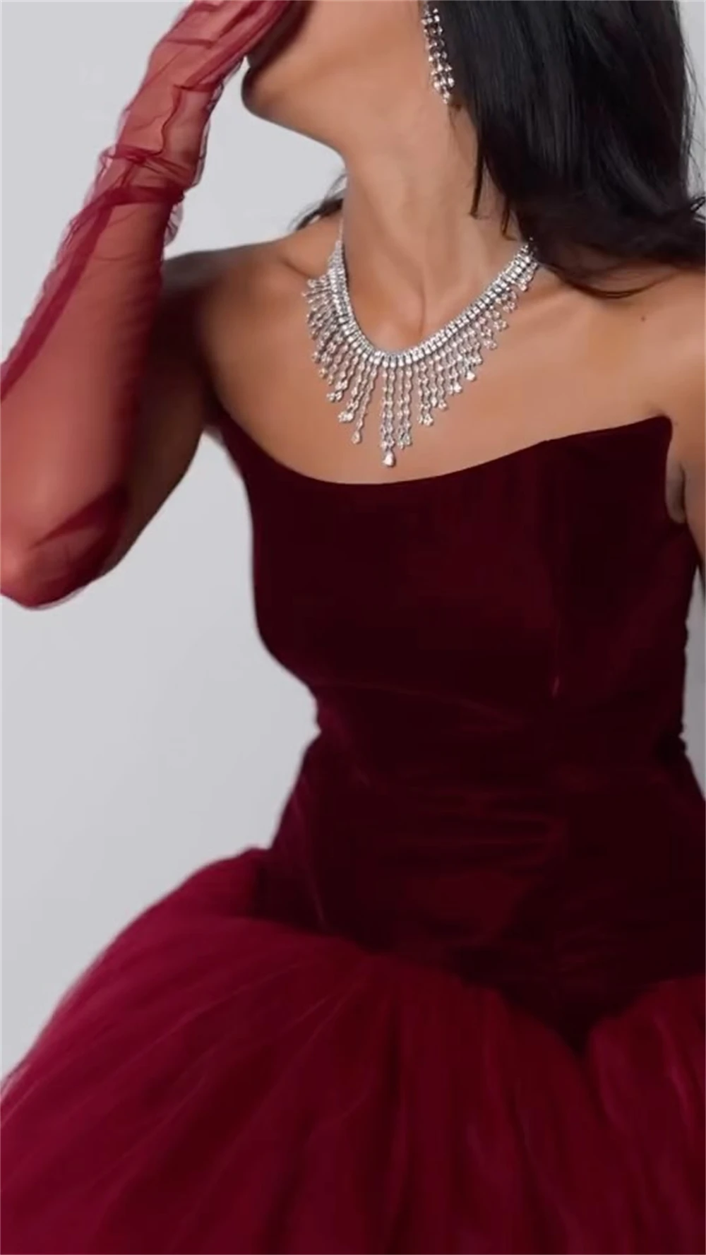 Mila Customized Burgundy Ball Gown Multilayer Pleats Prom Dress Sleeveless Formal Evening Floor-length Vestidos De Fiesta 2026