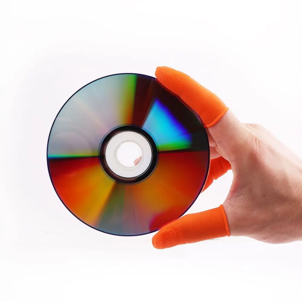 100 SZT. Lateksowe nakładki na palce Wielokrotnego użytku Gumowe ochraniacze na opuszki palców Rękawice ochronne Przemysłowe nakładki na palce