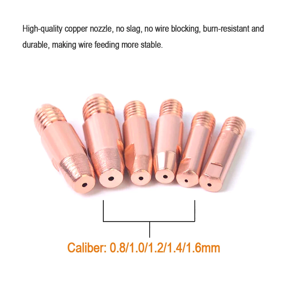5PCS MIG Welding Torch Consumables Binzel Contact Tips 0.8 1.0 Conductive Nozzle 15AK 24KD 36KD Welder Torch Accessories