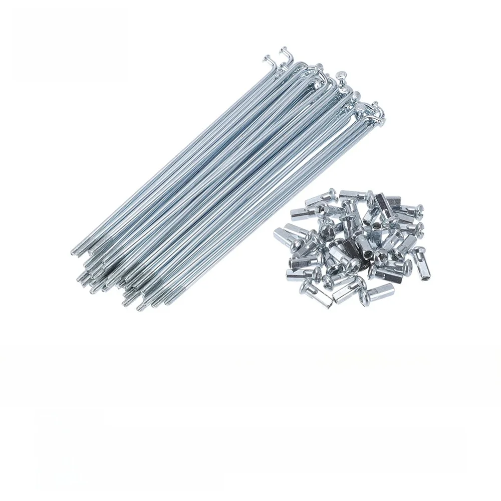 AliExpress X Autohaux X autohaux Bicycle Spokes 12G 125/134/136/155/160/170/175mm Length Bike Wheel Spokes Carbon Steel Galvanized Silver Tone Nipple