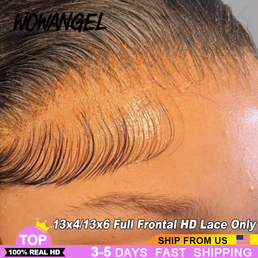 

WOWANGEL 13X6 Full Frontal HD Lace Frontal Only Straight Hair 100% Real HD Lace Melt All Skins Natural Hairline Virgin Hair