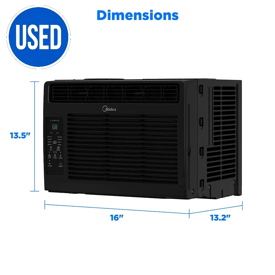 Midea 5000 BTU Window Air Conditioner Ultra Quiet Smart AC Cooling Fan Dehumidifier 3-in-1 Eco Mode Window AC Unit With Remote Control For Bedroom Office Small Room Home Air Conditioner Refrigerator System Like New Condition