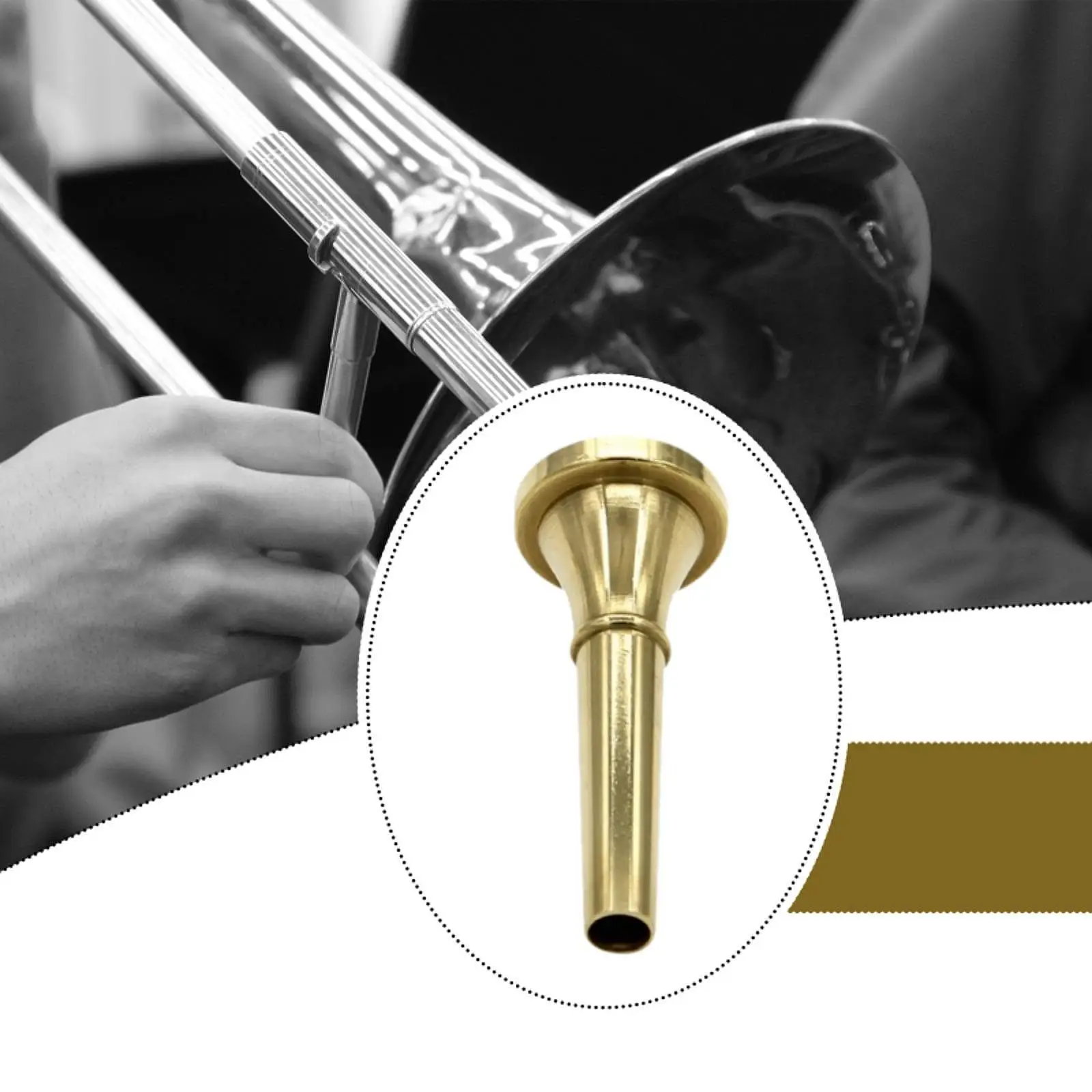 Boquilha de trombone alto, bocal de latão com substituição de som superior, acessórios para instrumentos musicais para fácil articulação