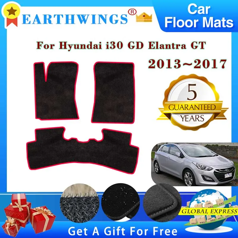 Samochodowe dywaniki podłogowe do Hyundai i30 GD Elantra GT 2015 2013 ~ 2017 Dywaniki Dywaniki Pokrowce na stopy Akcesoria wewnętrzne Naklejki