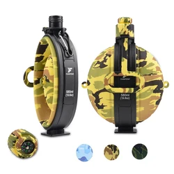 Outdoors Silicone Compass Folding Water Bottle Sports Hiking Water Bottle Be Easy To Carry About Camo Style 580ML