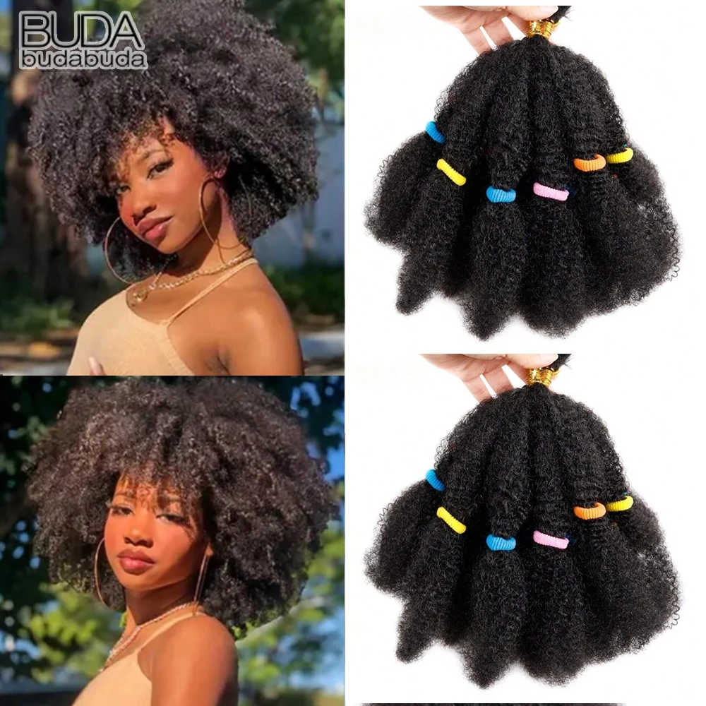 

12-дюймовые предварительно растянутые синтетические волосы для афро-косичек, крючковое плетение, накладные пряди для чернокожих женщин