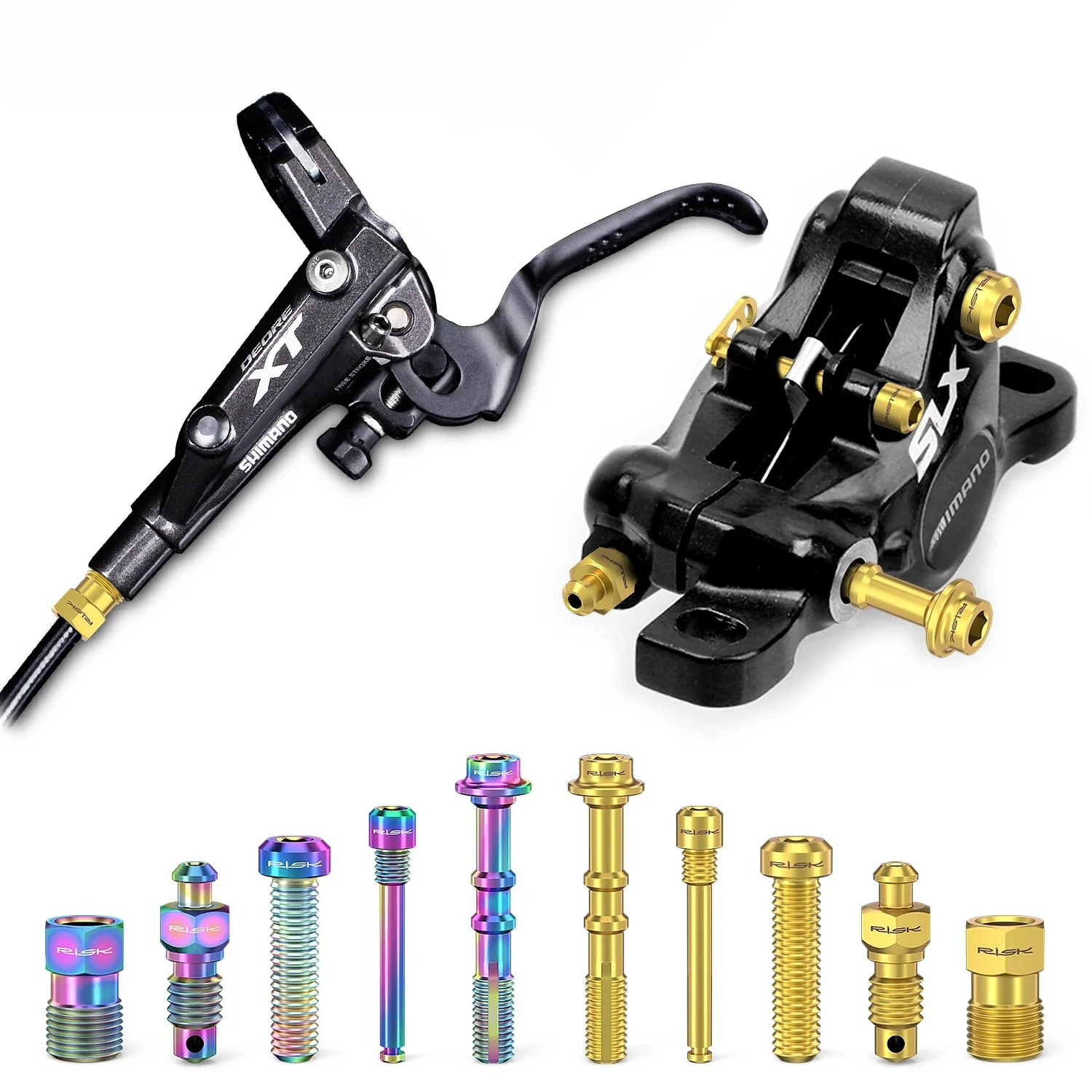 AliExpress RISK Ultralight Bicycle Oil Disc Screw Titanium Alloy Retainer Pin Bleed Nipple Compression Nut  XT Bike Accessories