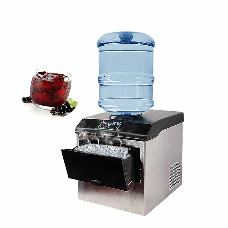 Automatic Ice Maker 15kg Storage Ice Making Machine Ice Maker Automatic Add Water 44 Pcs/18 Min For Lab/Coffee Shop