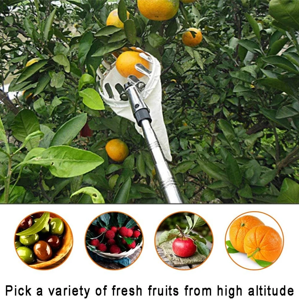 1PC Plastic Fruit Picker Head with Bag 14CM Garden Farm Fruit Catcher Harvest Picking Tool Tree Picker Pole for Avocado Apple