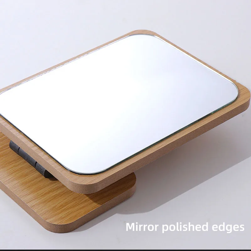 Ou Runzhe desktop makeup mirror dressing table wooden single-sided beauty mirror student dormitory bedroom desktop mirror