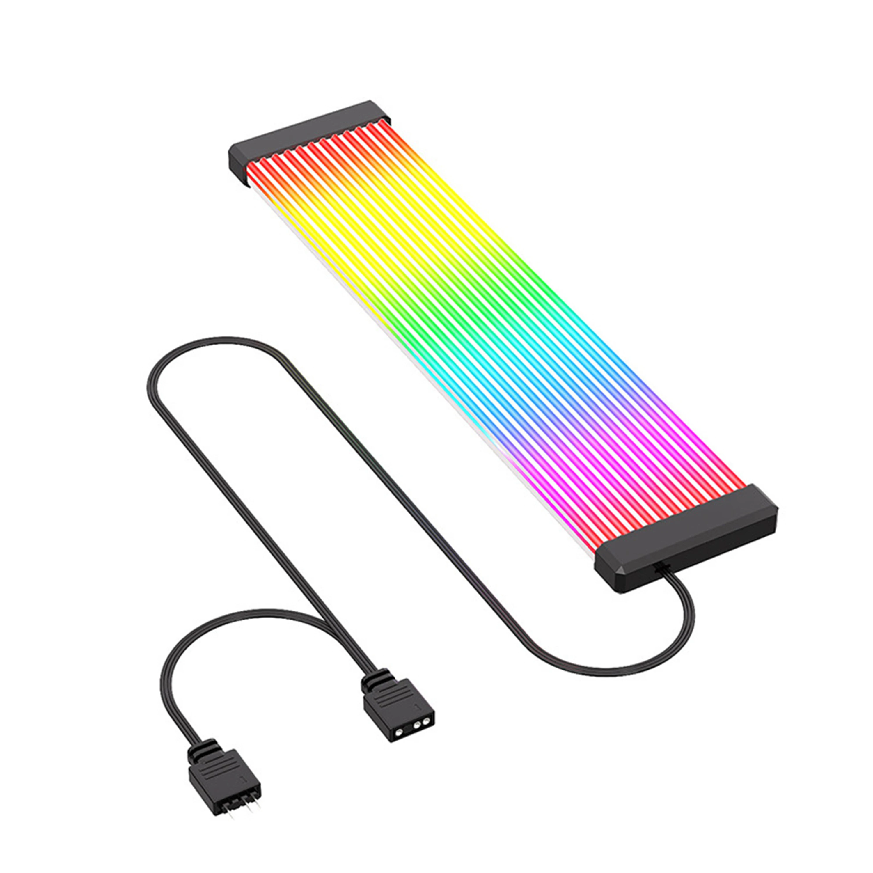5V ARGB Regenbogen 24-Pin 8-Pin Netzteil-Verlängerungskabel, ARGB LED Sync ATX Gaming PC Gehäuse Dekor Lichtstreifen