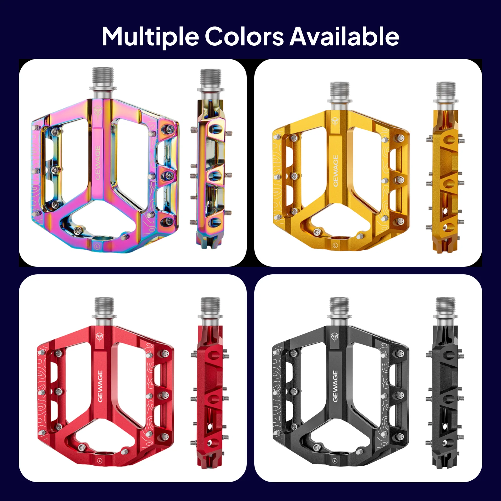 2 قطع دواسات الدراجة الجبلية دواسات الدراجة سبائك الألومنيوم مع مسامير مضادة للانزلاق منصة واسعة مسطحة لصيانة إصلاح BMX #2