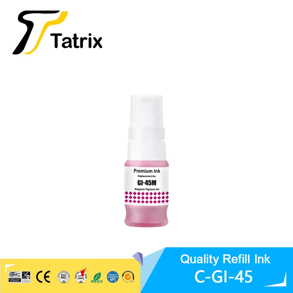 Imagem -05 - Tatrix-tinta de Pigmento para Cor Compatível Garrafa à Base de Água Tinta de Reenchimento Impressora Canon Maxify Gx1040 Gx2040 45 Gi45 Gi45