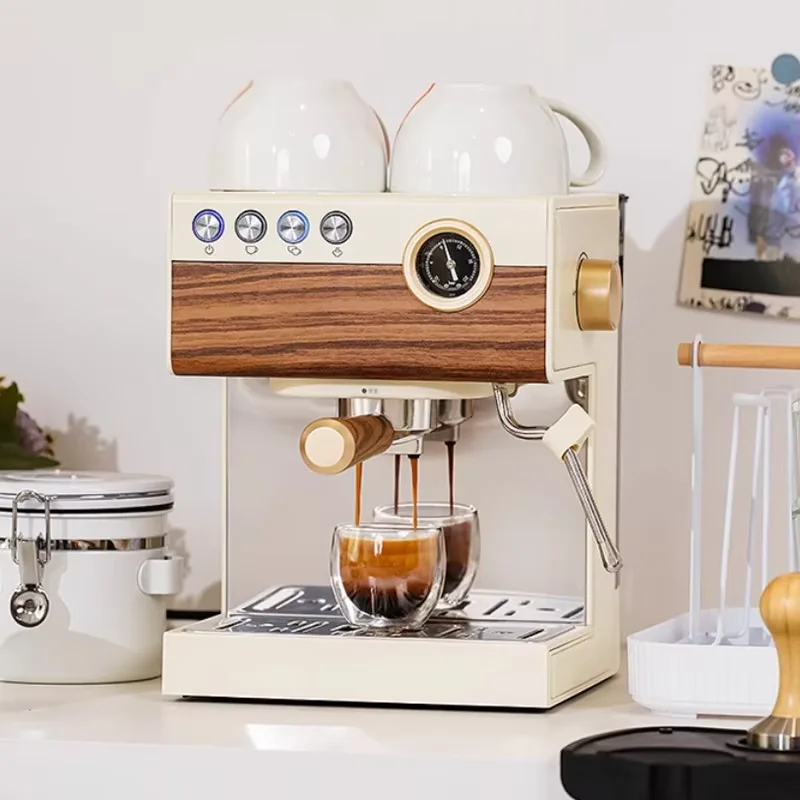 ONEHAPPY Italian household and commercial small semi-automatic coffee machine steam milk foam espresso