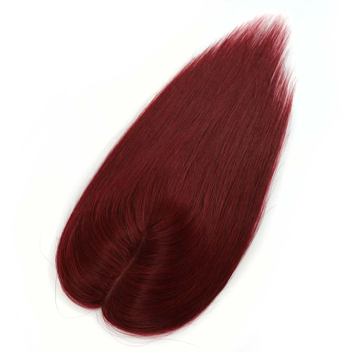 TUW22 الكرز الأحمر الشعر بولي Topper خصلات شعر نسائية لتخفيف الشعر قطعة شعر بشري لتساقط الشعر الناس الشعر البشري القبعات العالية #6