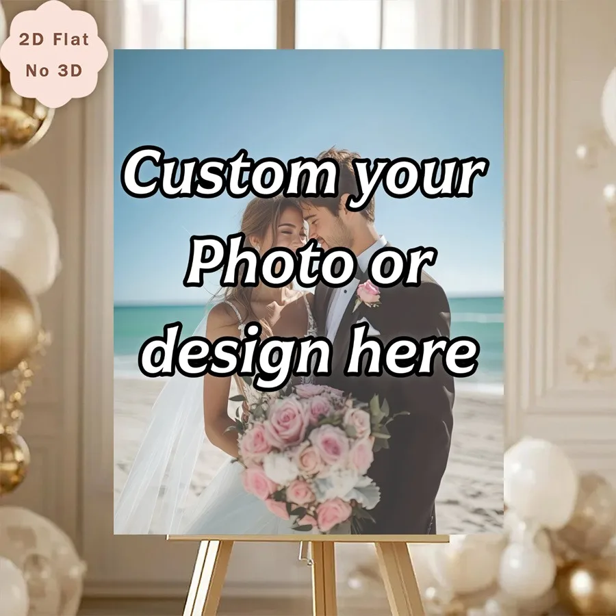 Fully Custom Photo Welcome Sign, A 2d Vertical Welcome Board Where You Can Personalize The Picture, Design, And Text.