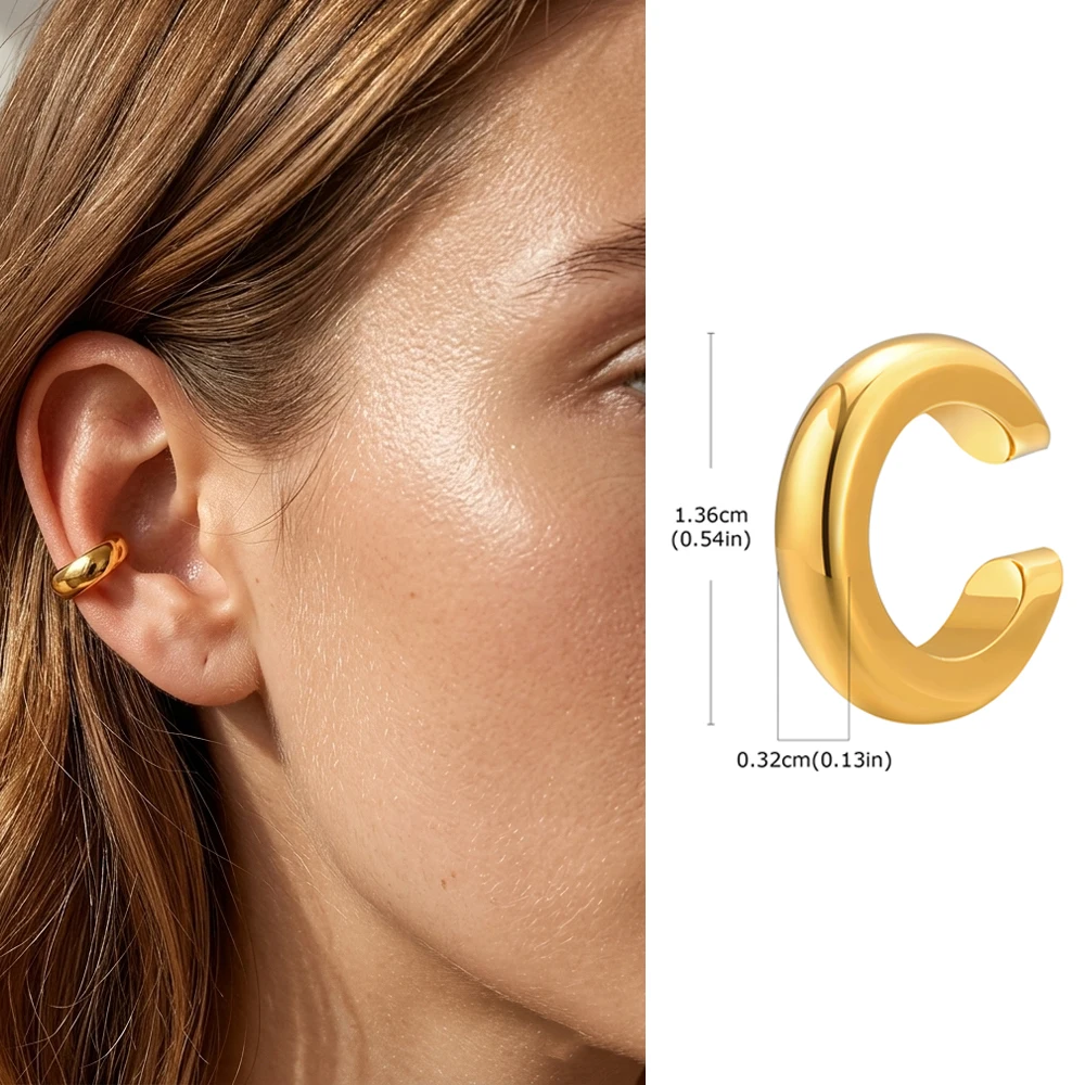 Women's Thick Non-Piercing Clip-On Ear Cuff Earrings