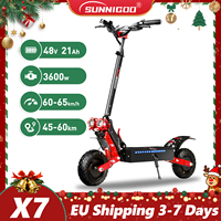 X7/X7PRO 3600W Electric Scooter 60-65km/h Dual 1800W Motor Escooter 11Inch 48V 21Ah  45-60km Mileage Foldable Electric Scooter