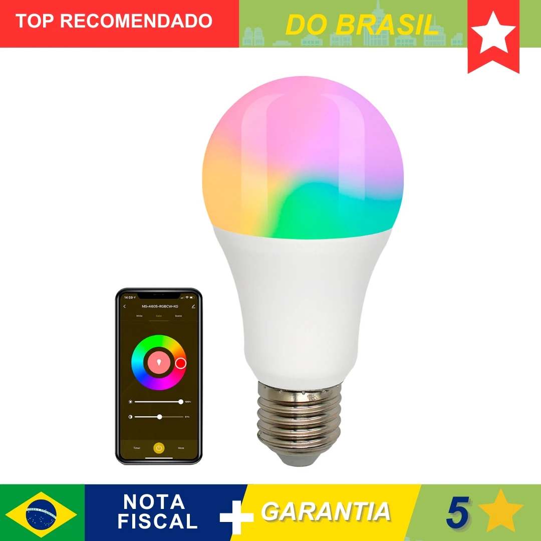 Smart Lamp Led Bulb Wifi Alexa Google 10W RGB C/ Dimerizavel With Scenes Function App Control