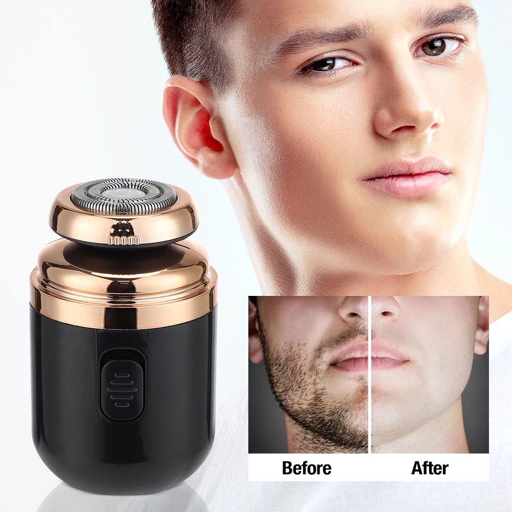 

2IN1 Mini Portable Men's Electric Shaver Capsule Washable Electric Razor Rechargeable Shaving Mashine for Man Nose Hair Trimmer