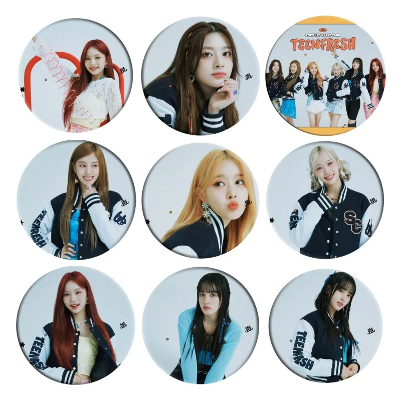 KPOP STAYC TEENFRESH Album HD Photo Print Badge Mirror Keying YOON SIEUN ISA J Keychains Pendant Bag Decoration Fans Collection