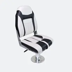 Boat Seat Low Back Marine Folding Boat Chair with Thickened Sponge Padding Waterproof Sunscreen Leather Fold-Down Captain Chair