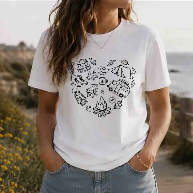 Camping Life T-Shirt Funny Unisex Summer Outdoor Adventure Tee Happy Camper Nature Apparel