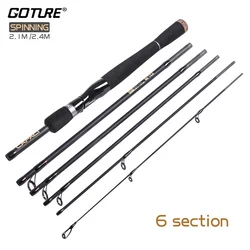 GOTURE Fishing Pole Carbon Fiber Spinning/Casting Fishing Rod 6-7Sections Fishing Rods for River Lake Reservoir Pond Stream