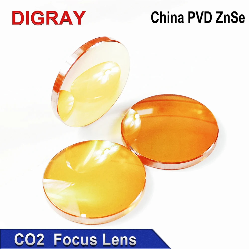 DIGRAY China Co2 PVD ZnSe Focus Lens Dia 12mm 18mm 19.05mm 20mm FL 38.1 50.8 63.5 76.2 101.6mm per incisione Laser taglio Machi