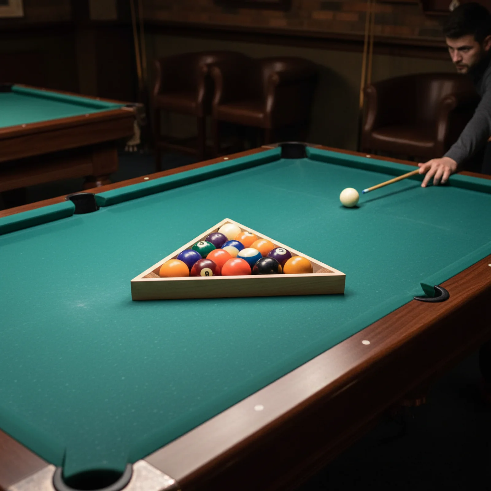 

1 PC Wooden Billiard Ball Rack Standard Size Triangle Pool Table Organizer Supplies for Professional Billiards