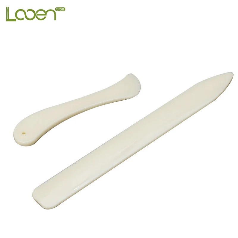 1 Set of Imitation Bovine Bone Handheld Plastic Creasing Tool, Suitable for DIY Crafts like Garment Leather