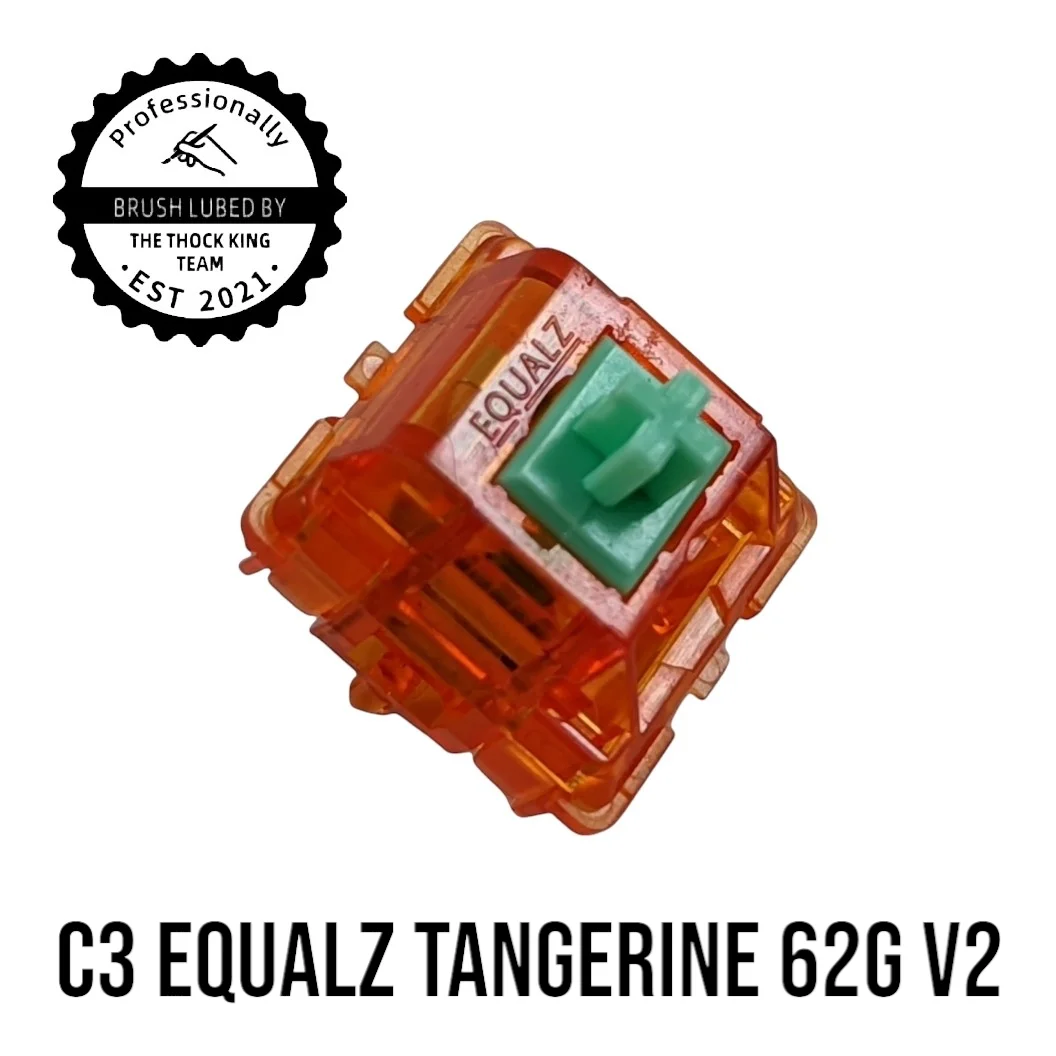 HAND LUBED AND FILMED with Krytox 205g0| C³EQUALZ X TKC Tangerine 62 (Light Green) Linear Switches for Mechanical Keyboards